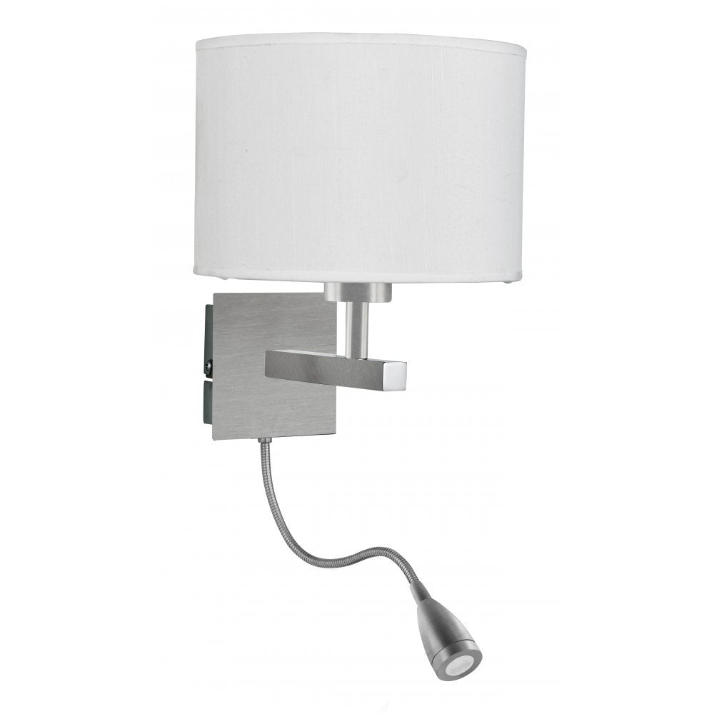 Searchlight 3550SS Wall Light - Dual Arm Satin Silver - Led Flexi Arm