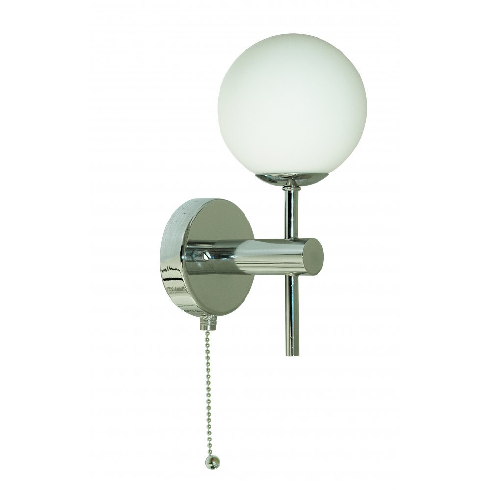 Searchlight 4337-1-LED Global Bathroom - 1 Light (g9 Led) Ip44 Wall Bracket Chrome Opal Glass
