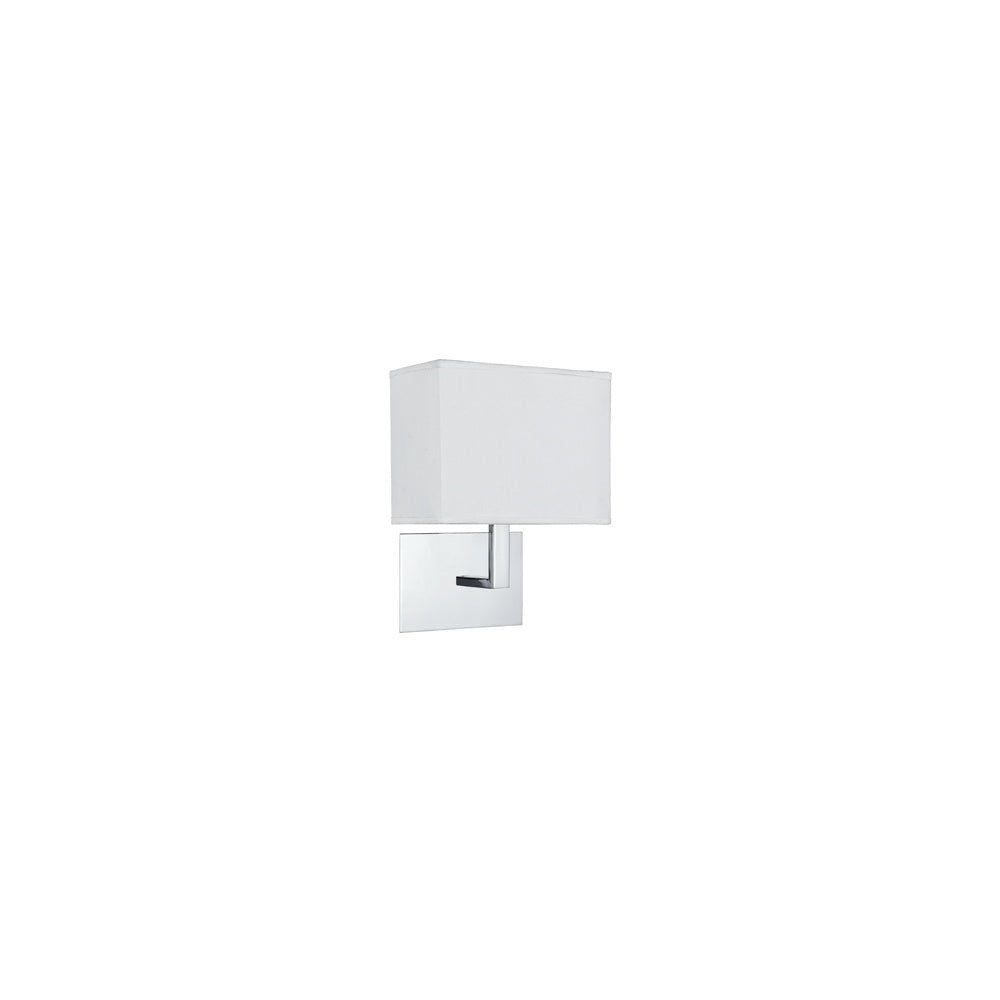 Searchlight 5519CC Wall Light Chrome - White Rectangle Shade