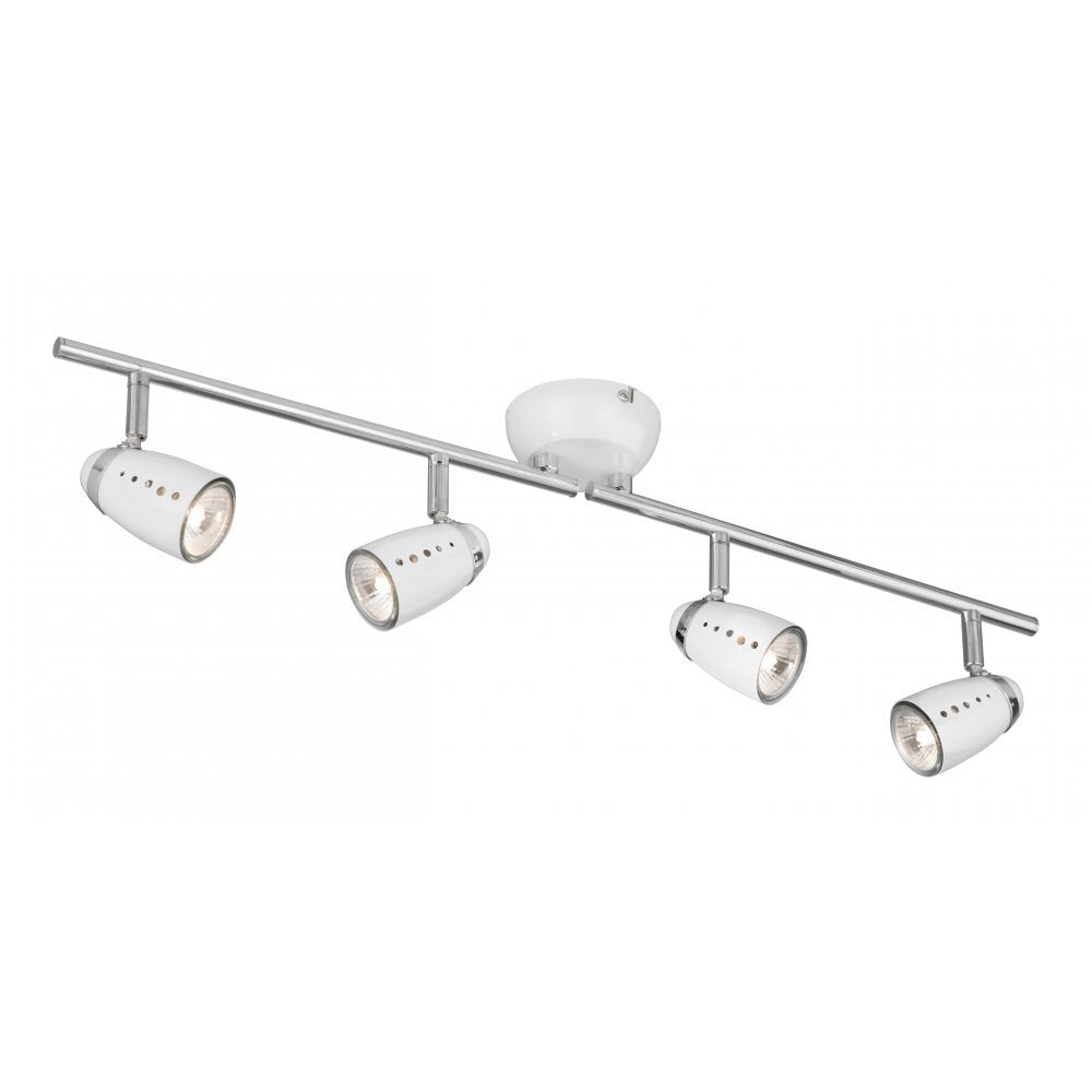 Searchlight 5764WH Pluto 4 Light White/chrome Egg - Split Bar Spot