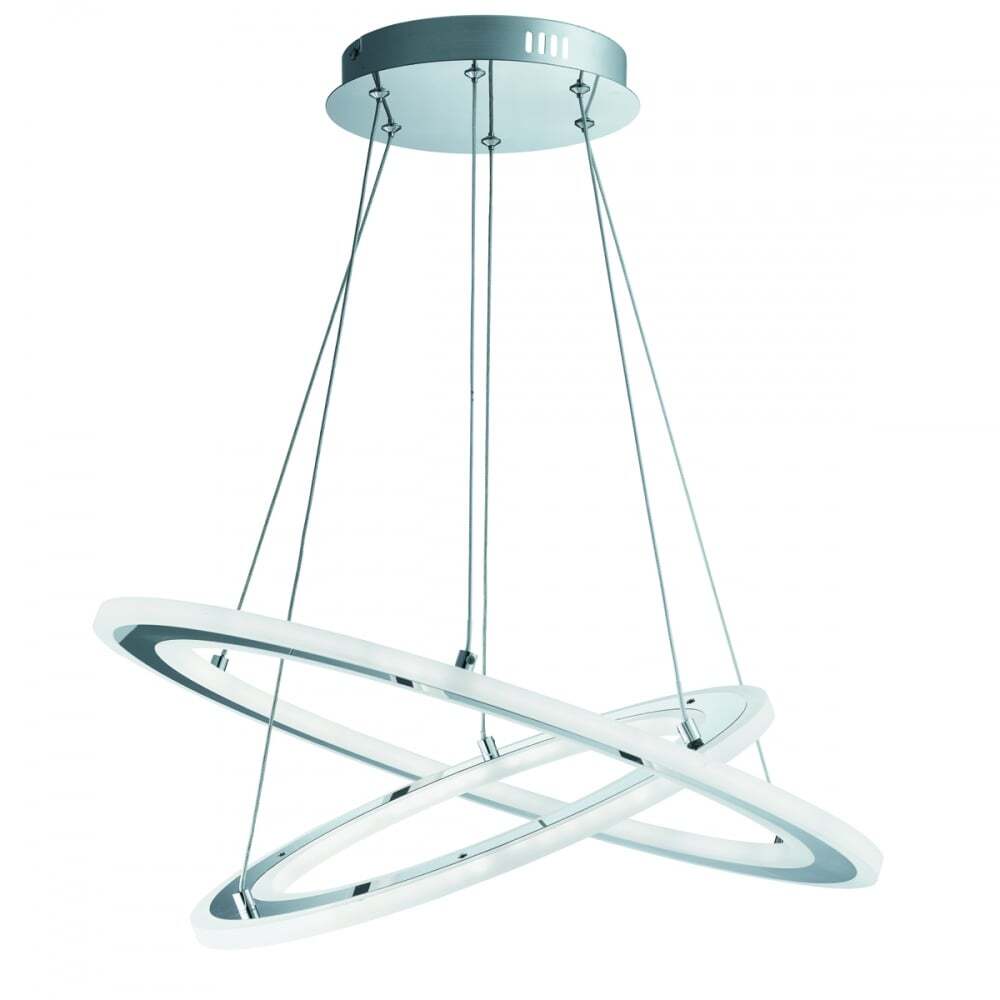 Searchlight 5882-2CC Solexa - Led 2 Hoops Ceiling Chrome Frosted Acrylic