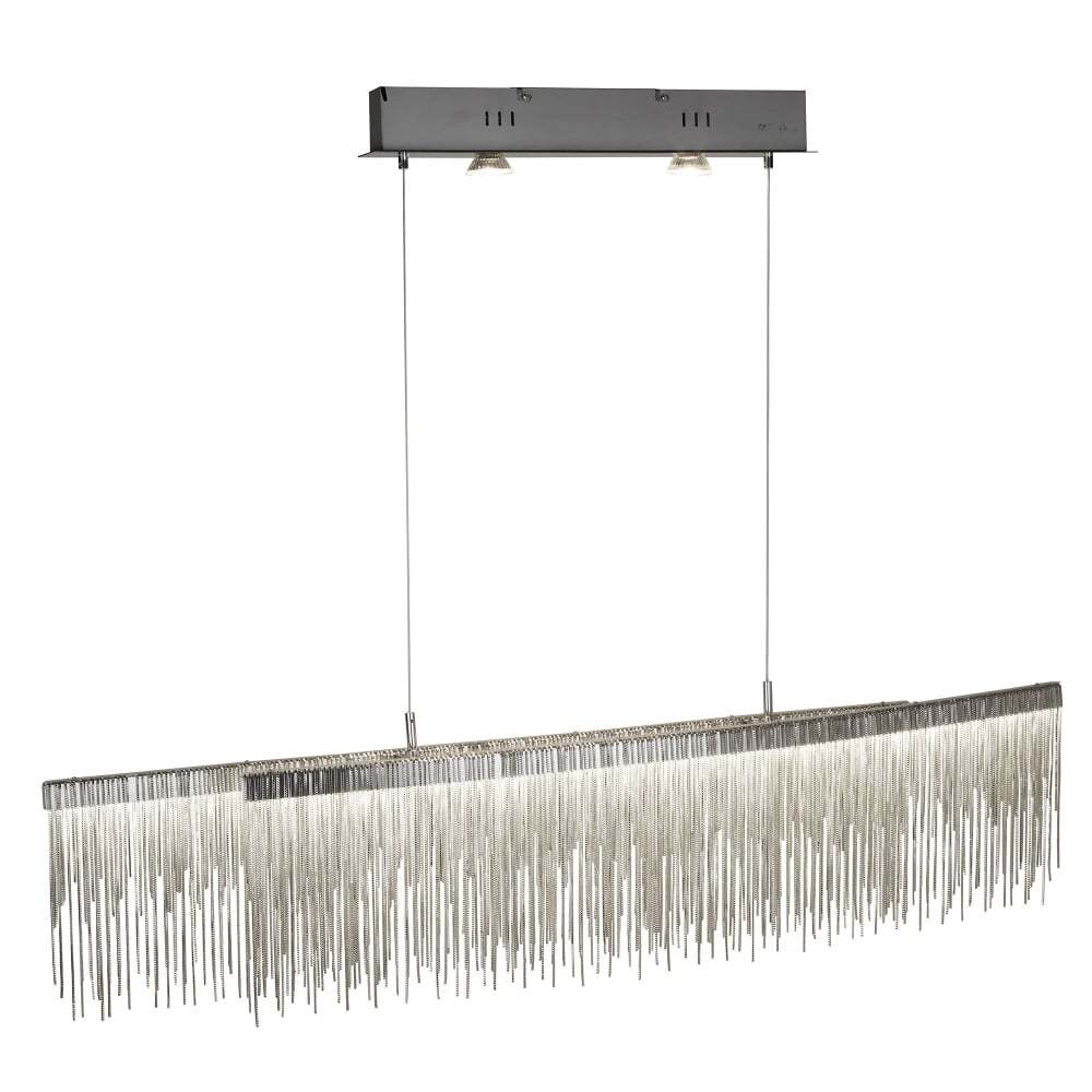 Searchlight 6061SS Memphis Led Ceiling Bar Satin Silver Chain Link Waterfall Dressing