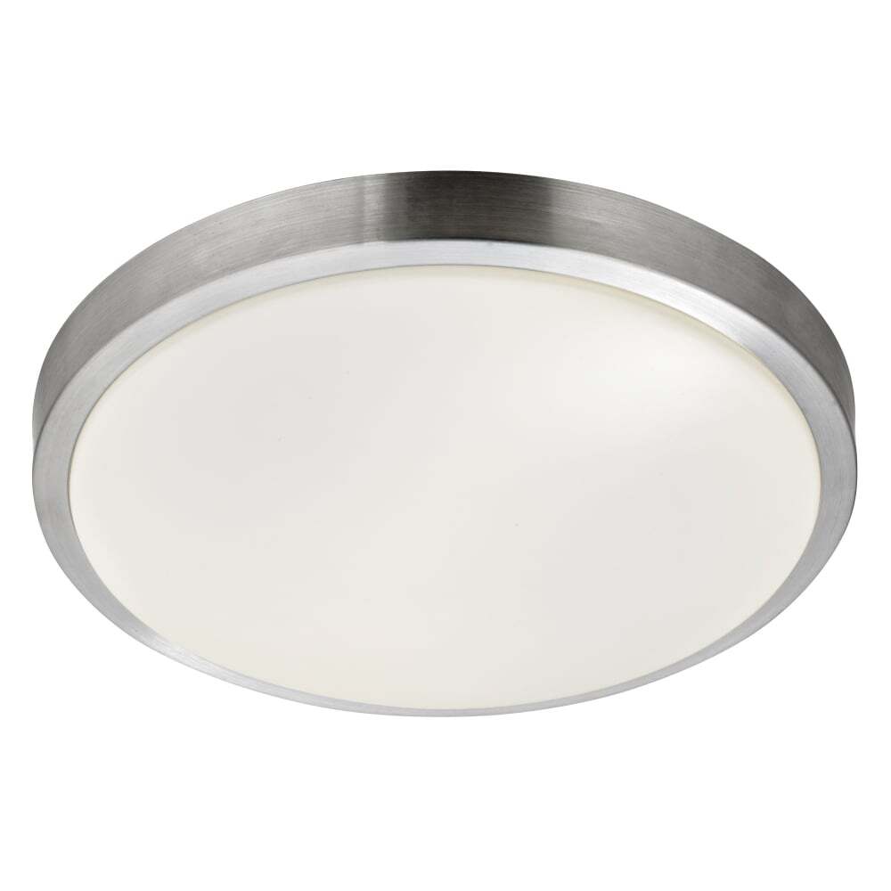 Searchlight 6245-33 | LED Bathroom Flush Light | Aluminium Trim | Acrylic White Shade