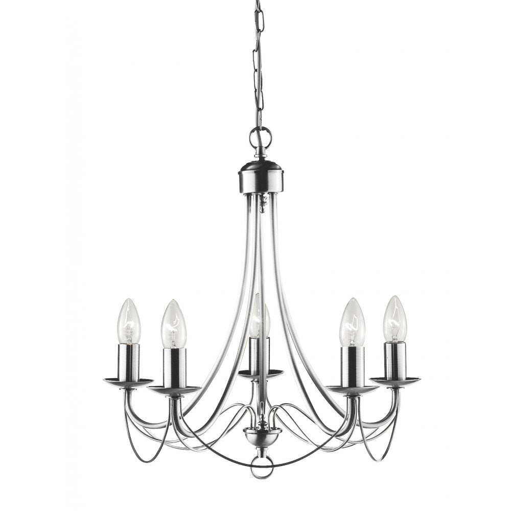 Searchlight 6345-5SS Maypole 5 Light Satin Silver Ceiling