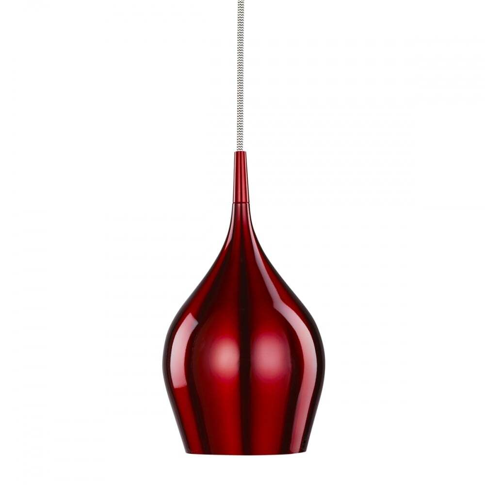 Searchlight 6461-12RE Vibrant 1 Light Red Pendant