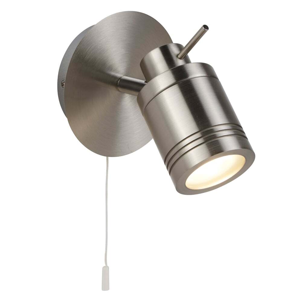 Searchlight 6601SS Samson 1 Light Ip44 Bathroom Spot Wall Bracket Satin Silver