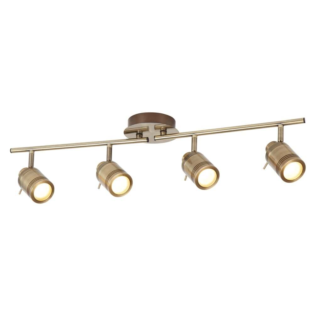 Searchlight 6604AB Samson 4 Light Ip44 Bathroom Spot Split-bar Antique Brass