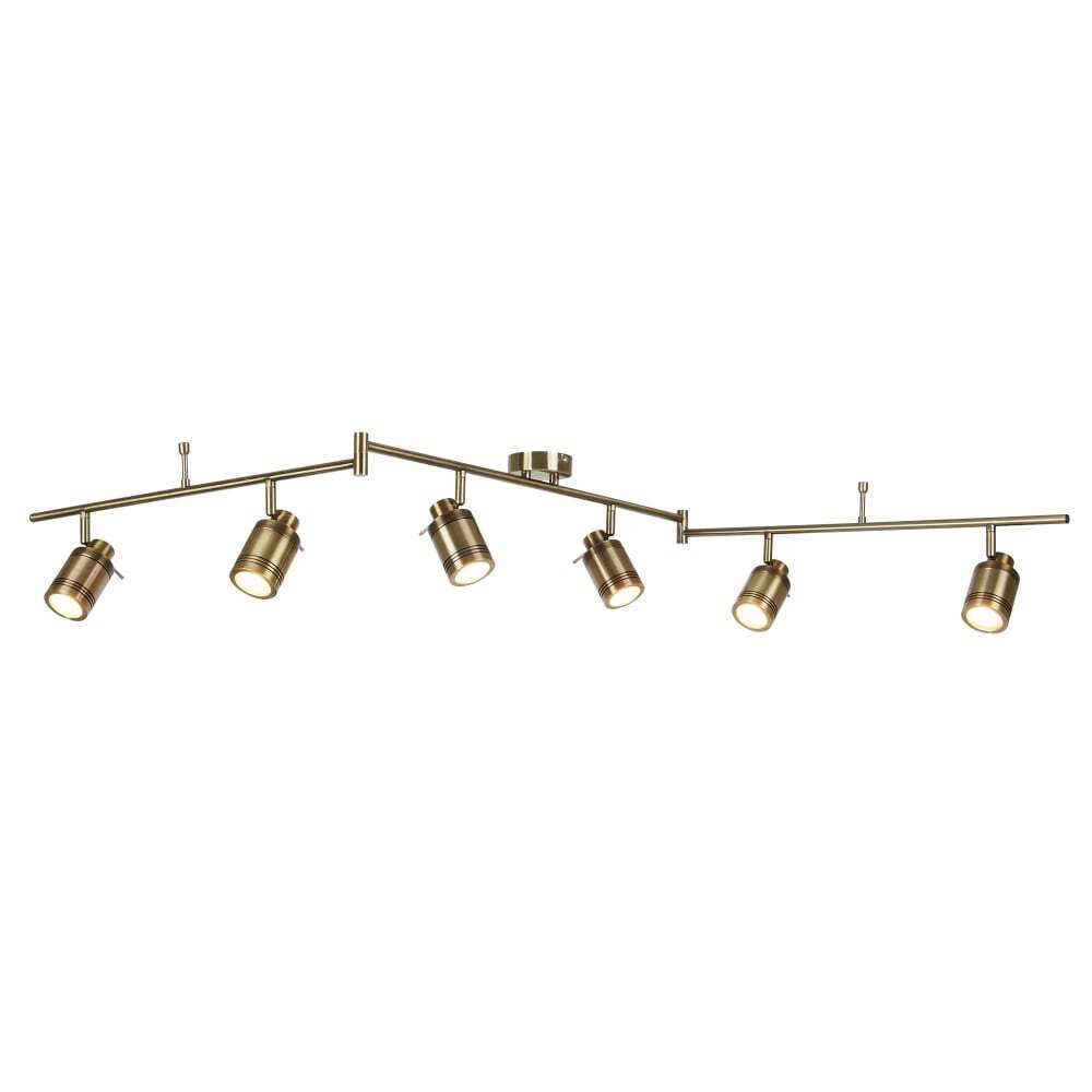 Searchlight 6606AB Samson 6 Light Ip44 Bathroom Spot Split-bar Antique Brass