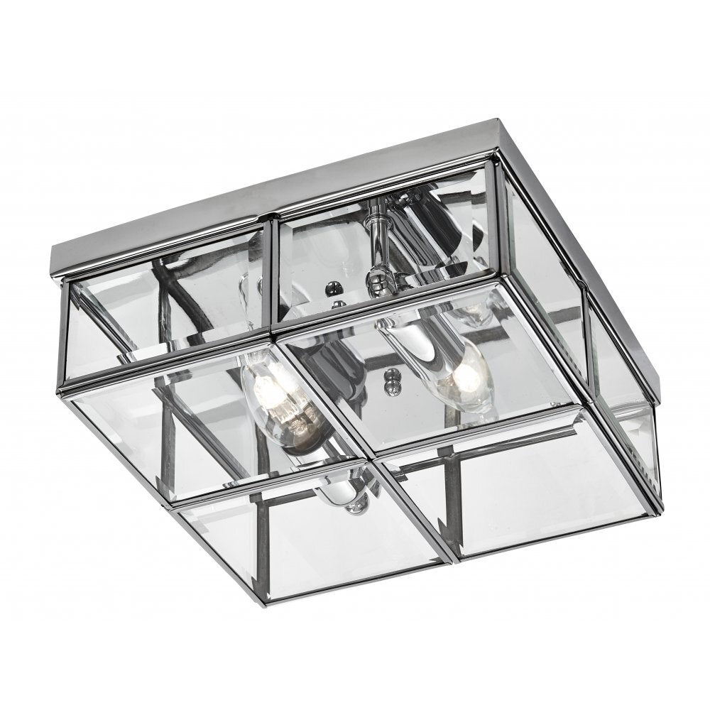 Searchlight 6769-26CC Flush - 2 Light Flush Box Chrome With Clear Bevelled Glass Panels