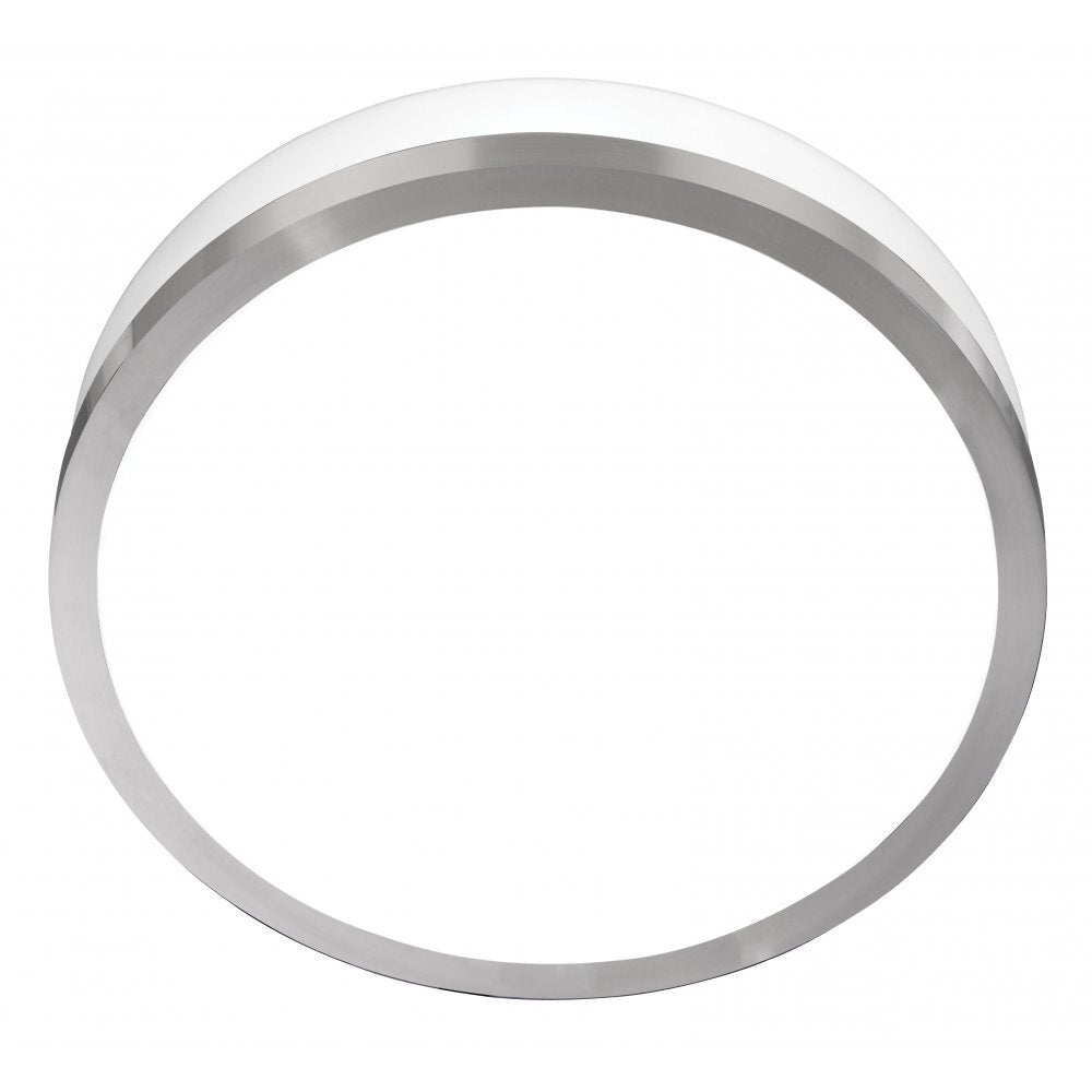Searchlight 7039-23SS Discs Bathroom 2 Light Flush Opal White Glass Shade