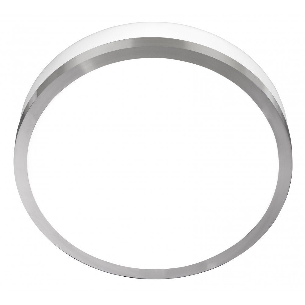 Searchlight 7039-28SS Discs Bathroom 2 Light Flush Ceiling Opal White Glass Shade