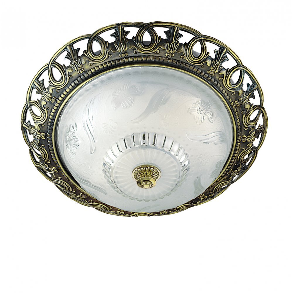 Searchlight 7045-13 Flush Antique Brass/glass Fitting 33cm