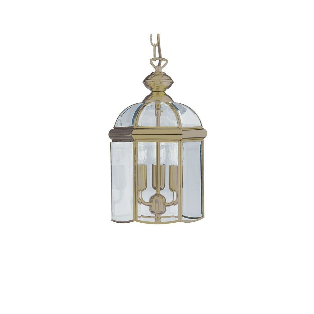 Searchlight 7133AB Lantern Antique Brass Bevelled Glass Domed 3 Light