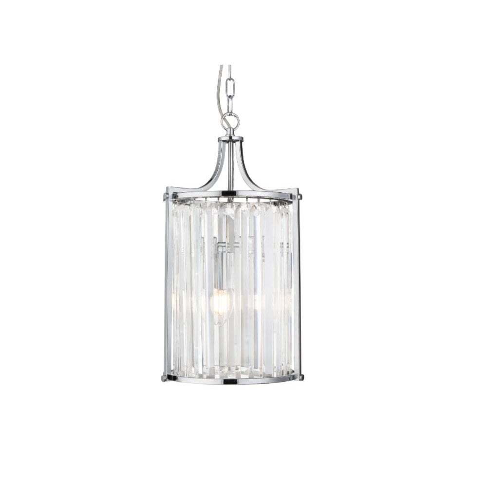 Searchlight 8092-2CC Victoria 2 Light Pendant Chrome With Crystal Glass