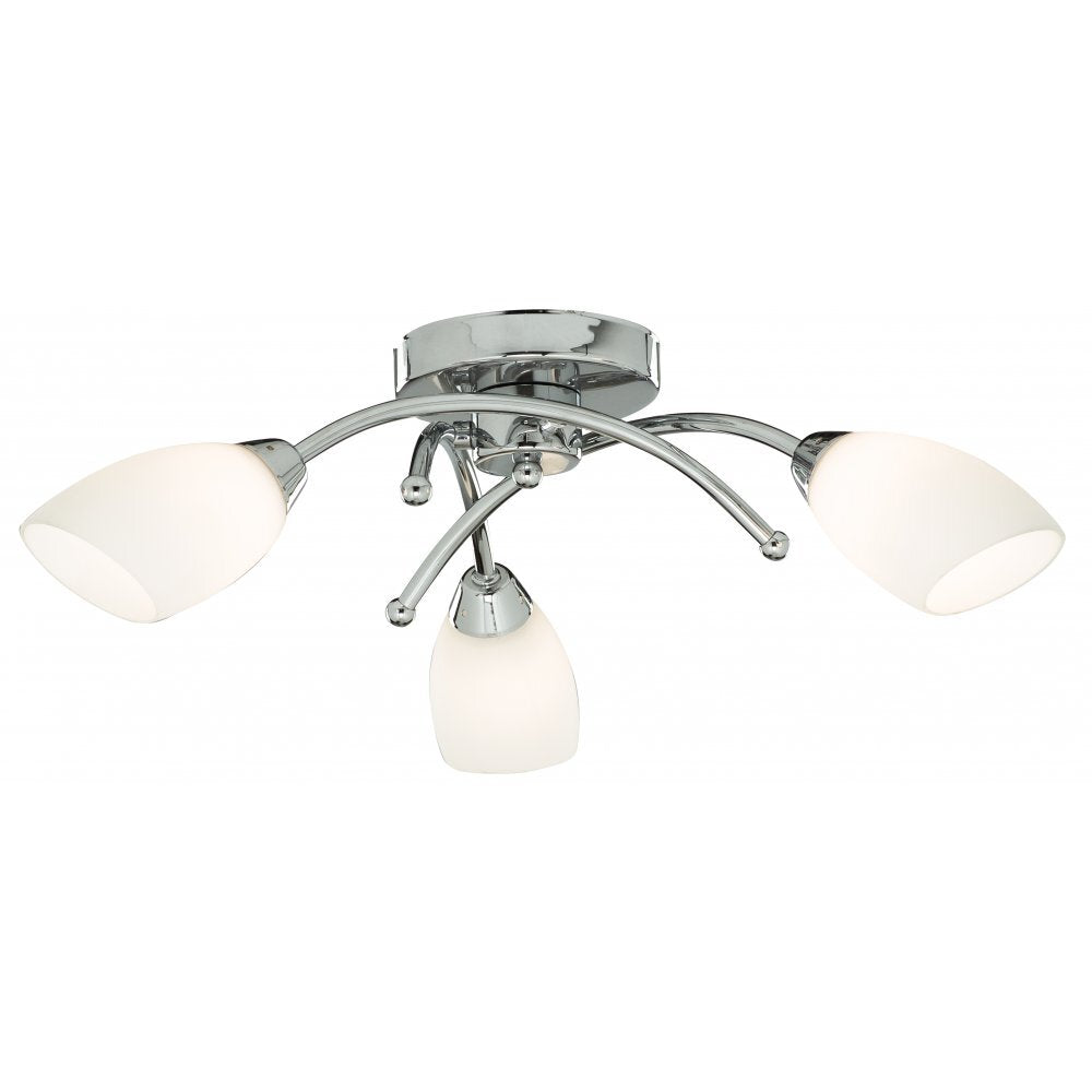 Searchlight 8183-3CC Opera 3 Light Chrome Flush With Opal Glass