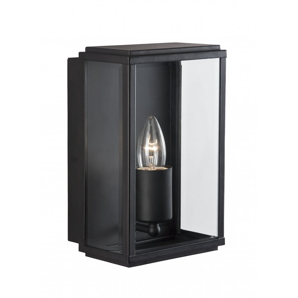Searchlight 8204BK Box Outdoor Wall & Porch Light - 1 Light Black Rectangle Box