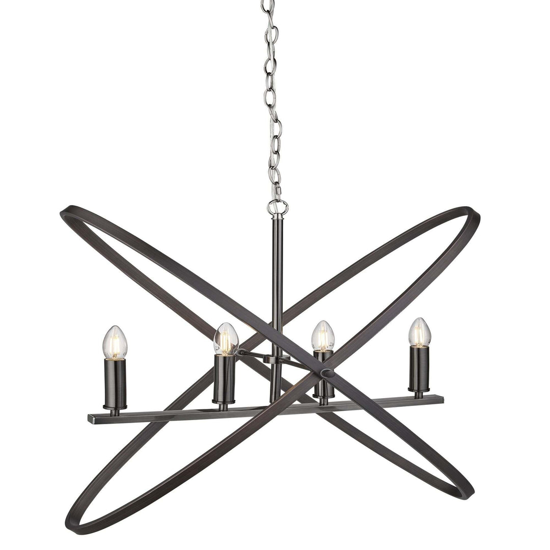 Searchlight 8244-4PW Hoopla 4 Light Pendant Pewter