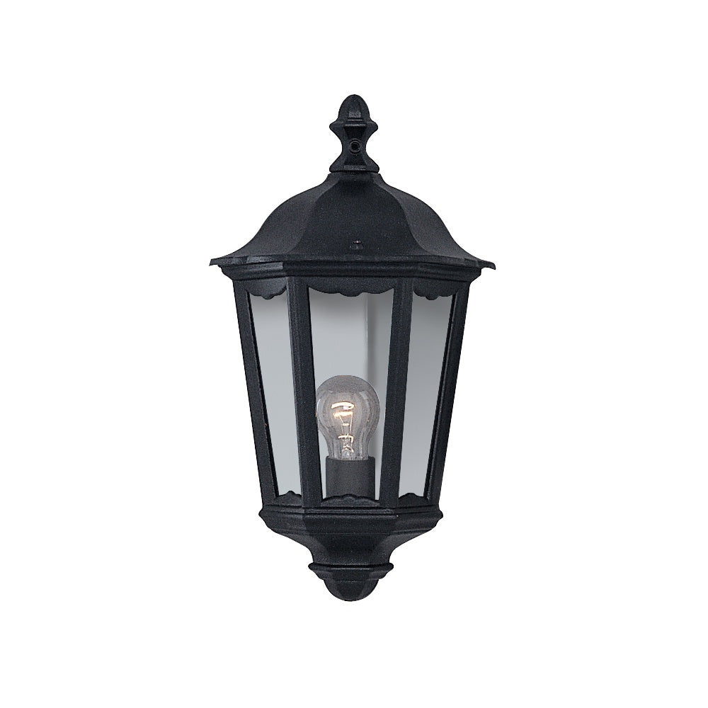 Searchlight 82505BK Alex Outdoor Wall Light - 1 Light Black 'half'