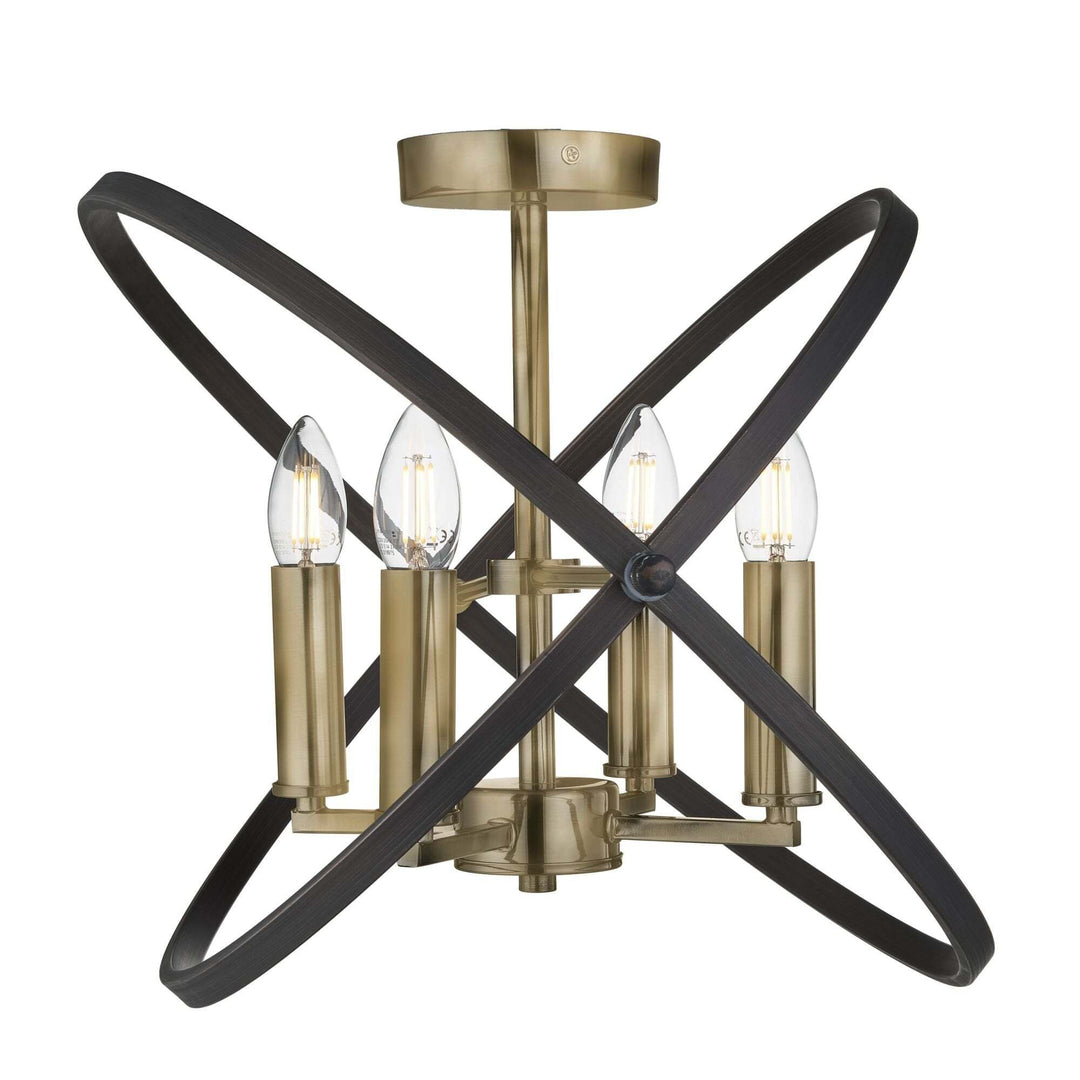 Searchlight 8344-4BZ Hoopla 4 Light Semi Flush Bronze