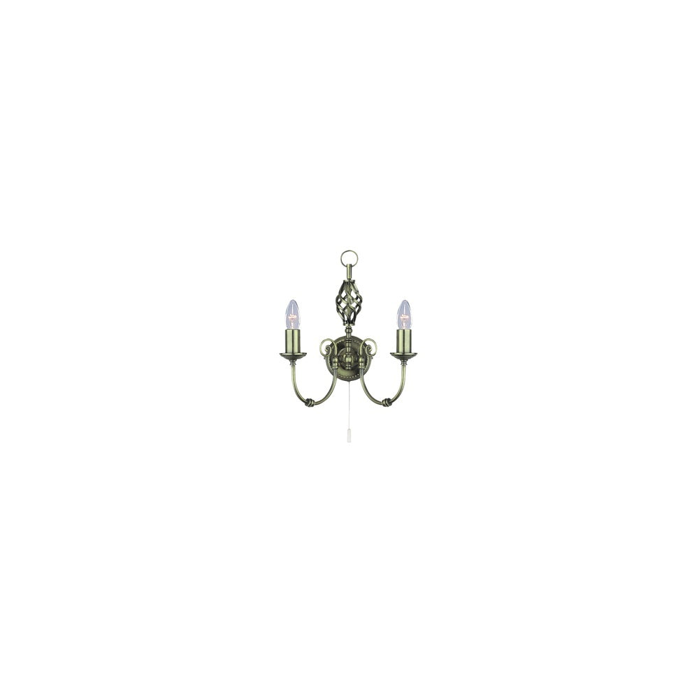 Searchlight 8392-2 Zanzibar 2 Light Antique Wall Bracket