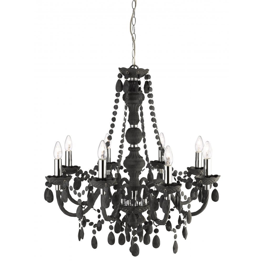 Searchlight 8888-8GY Marie Therese - 8 Light Ceiling Charcoal Grey Acrylic