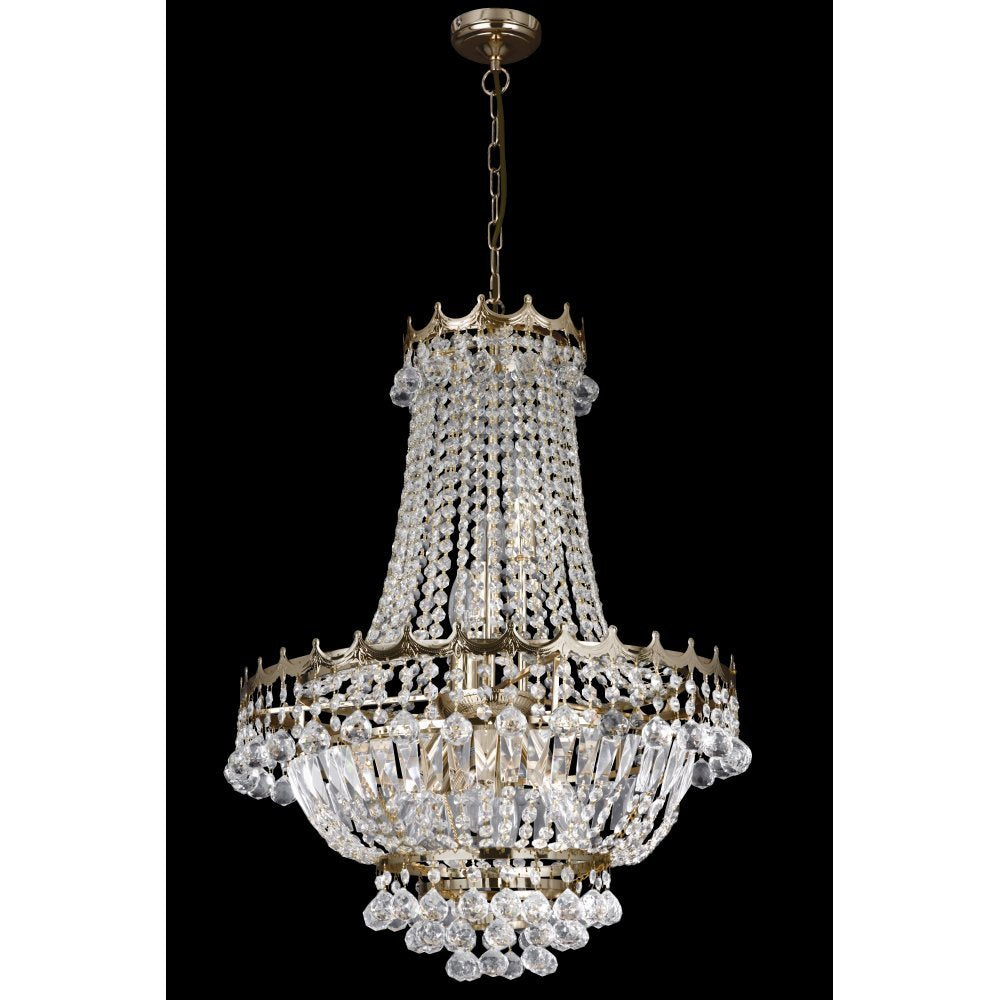 Searchlight 9112-52GO Versailles - 9 Light 52cm Gold Plated Crystal Chandelier