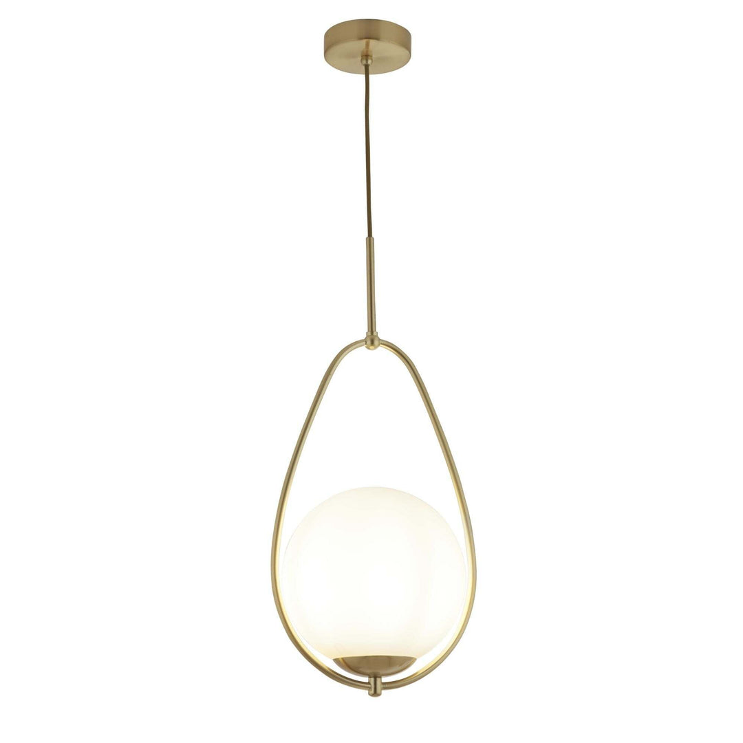 Searchlight 9171-1GO Avalon 1 Light Ball Pendant Gold With Opal Glass
