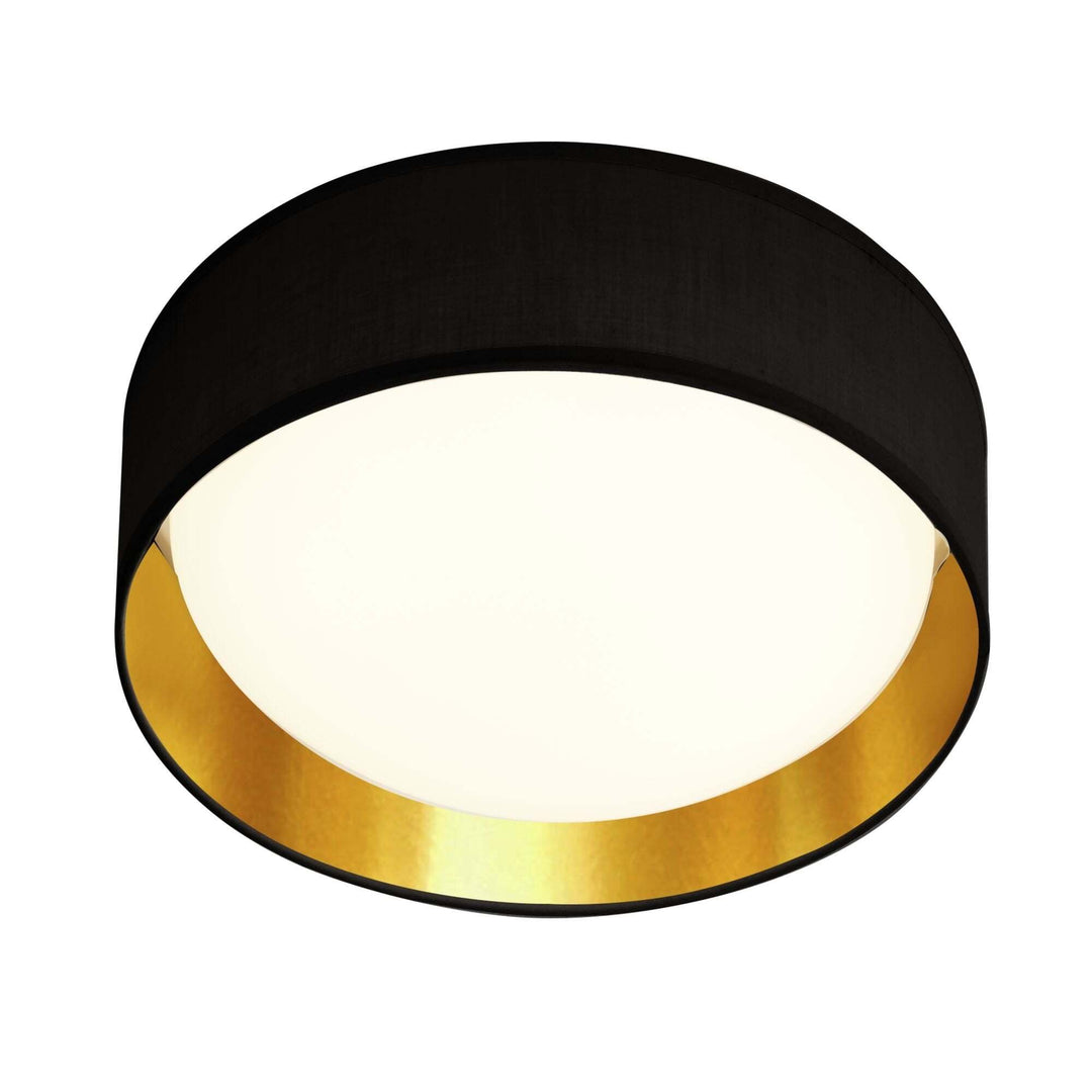 Searchlight 9371-37BGO Gianna 1 Light LED Flush Ceiling Light Acrylic Black Shade Gold