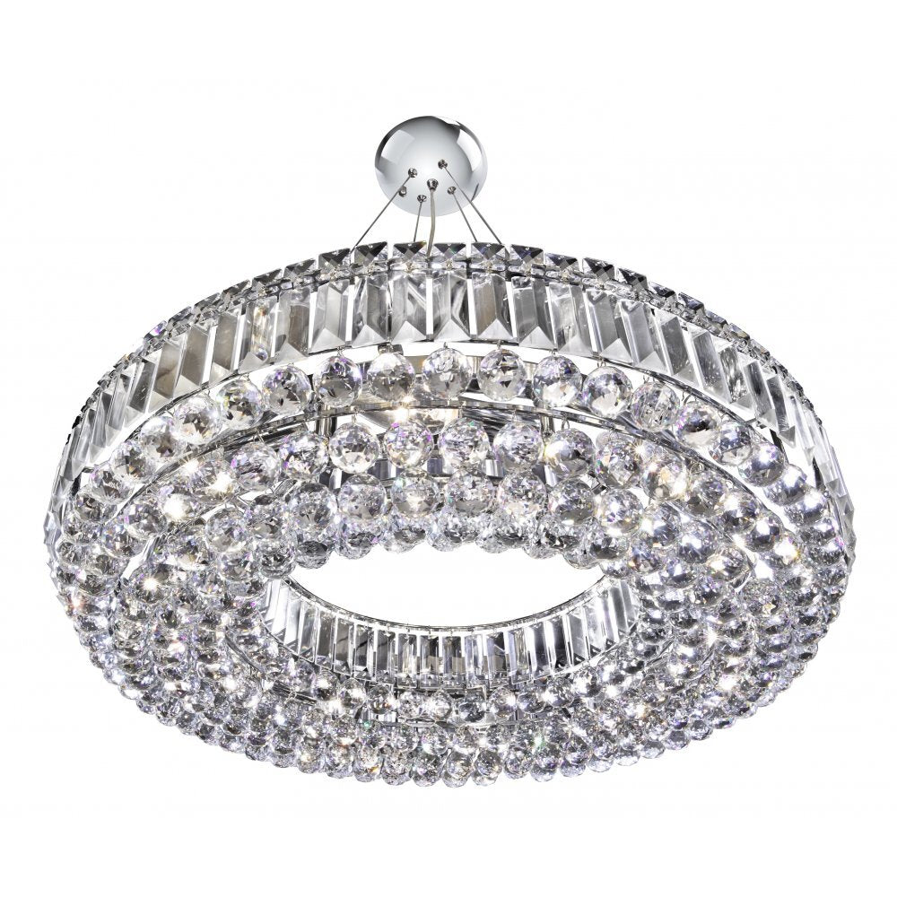 Searchlight 9392CC Vesuvius Circular 10 Light Ceiling Chrome Clear Crystal