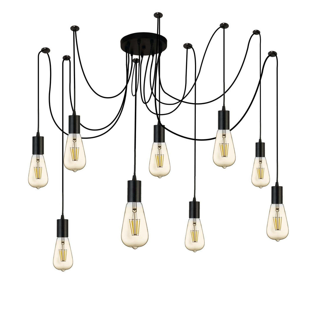 Searchlight 9669-9BK Squiggle 9 Light Pendant Black