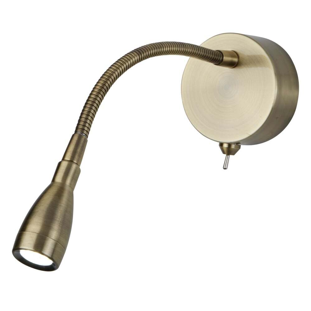 Searchlight 9917AB Led Reading Light - Flexi Wall Lamp - Antique Brass