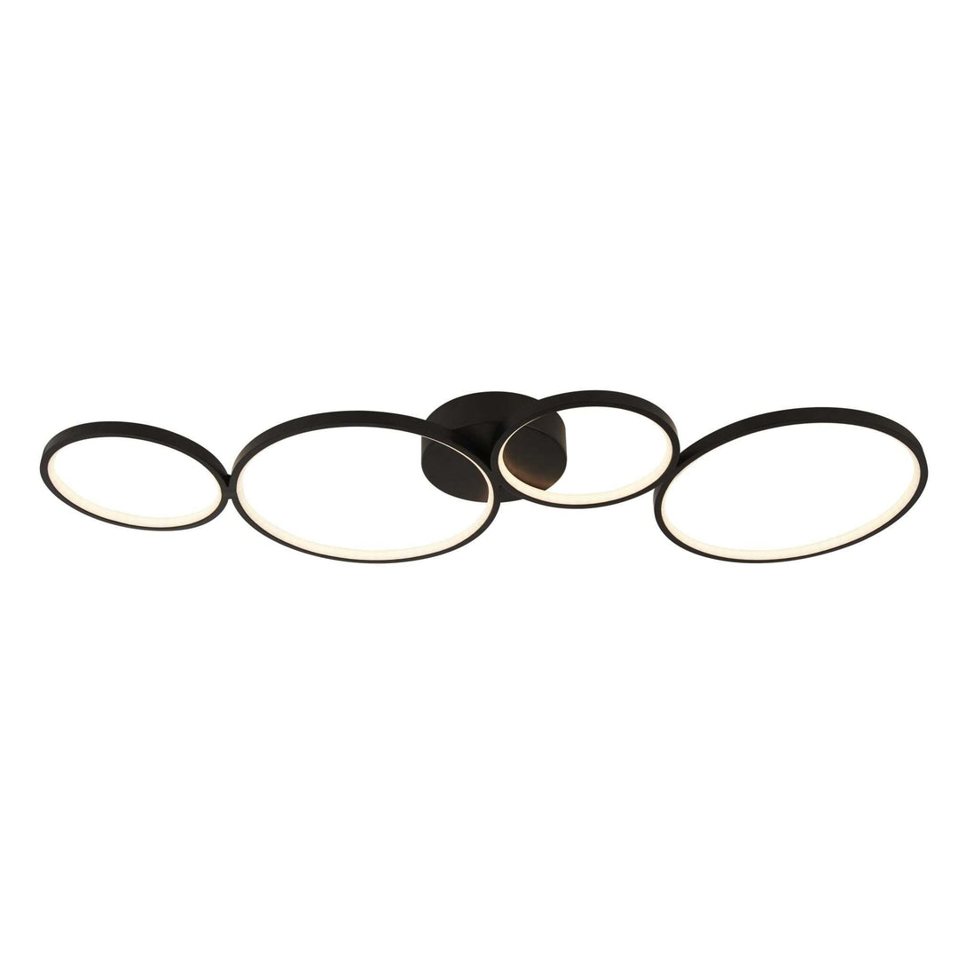 Searchlight Lighting 25772-4BK Cirque 4 Light LED Ring Flush Light Matt Black
