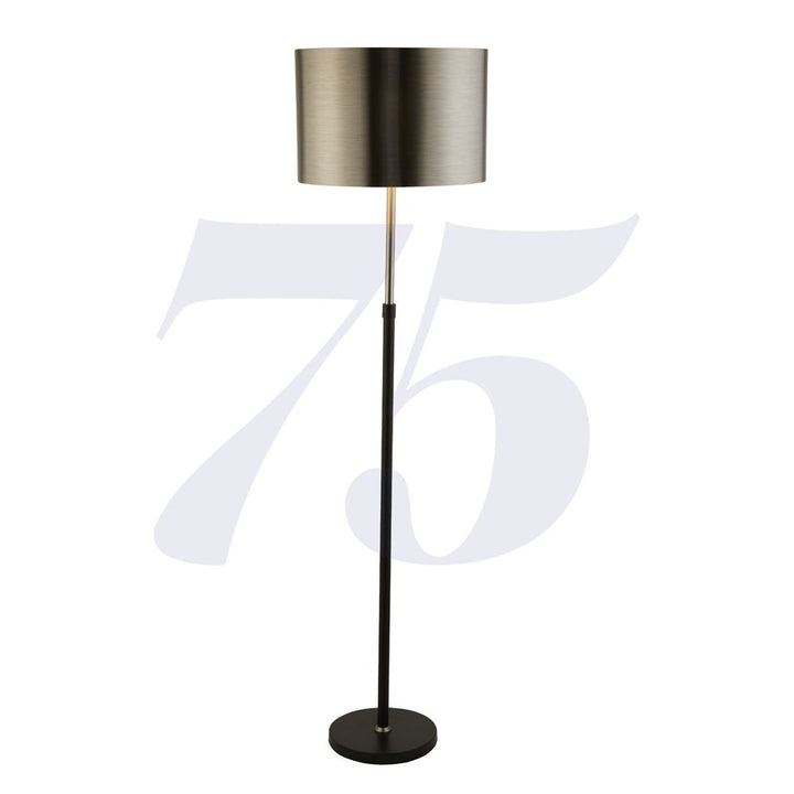 Searchlight Lighting 3879BK Black And Chrome Floor Lamp Brushed Black Chrome Shade