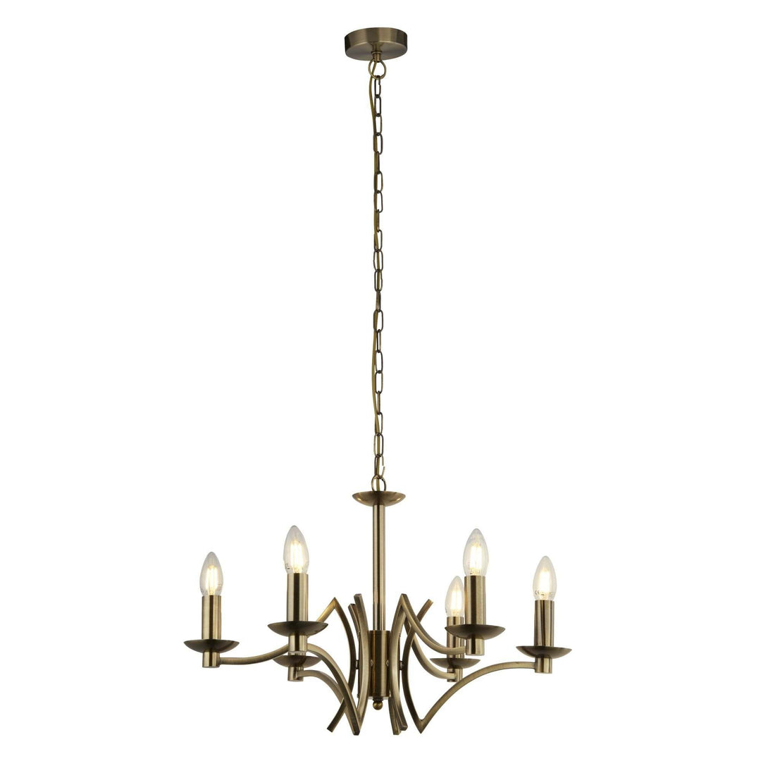 Searchlight Lighting 41312-6AB Ascot | 6 Light Pendant | Antique Brass