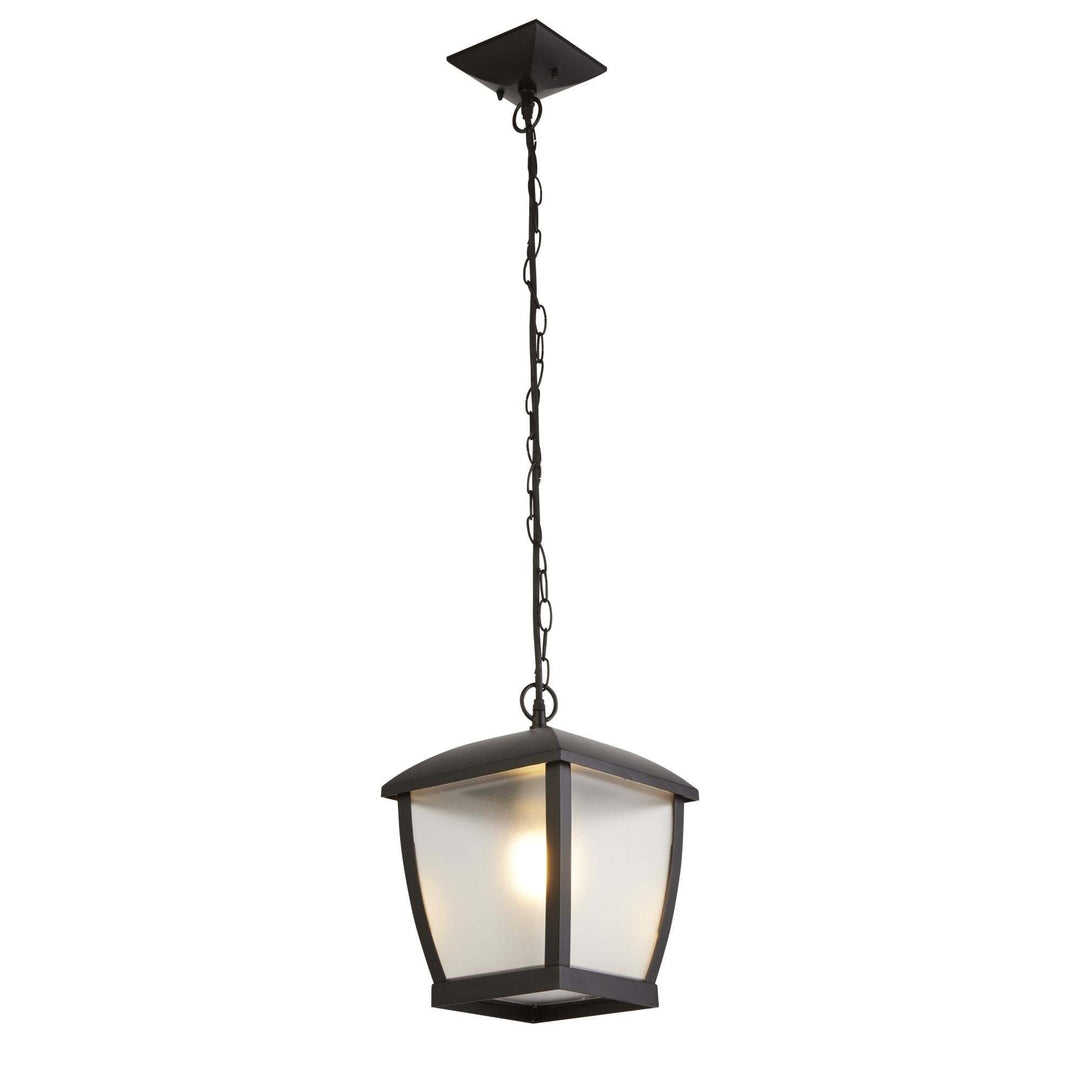 Searchlight Lighting 6592BK Seattle Outdoor Pendant Black With Clear Frosted Acrylic Panels