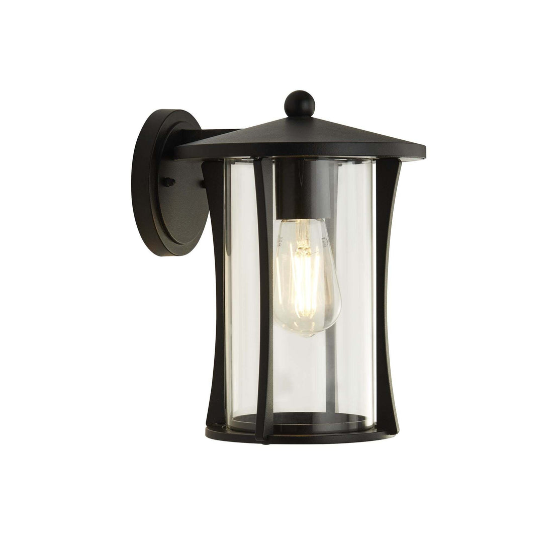 Searchlight Lighting 8477BK Pagoda 1 Light Outdoor Wall/porch Light Black With Clear Glass