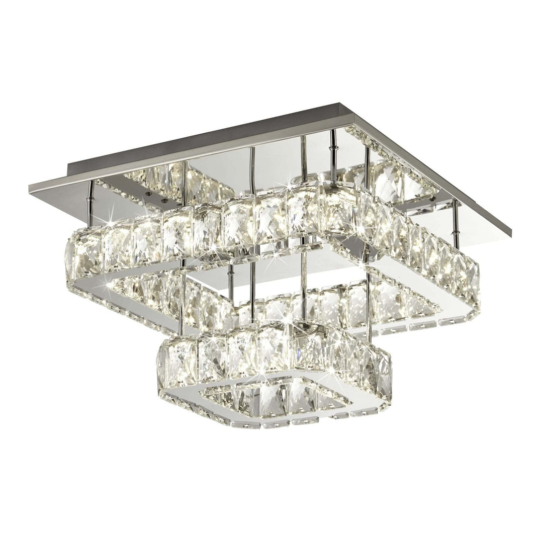 Searchlight Lighting 8952CC LED 2 Tier Flush Fitting With Crystal Glass Chrome