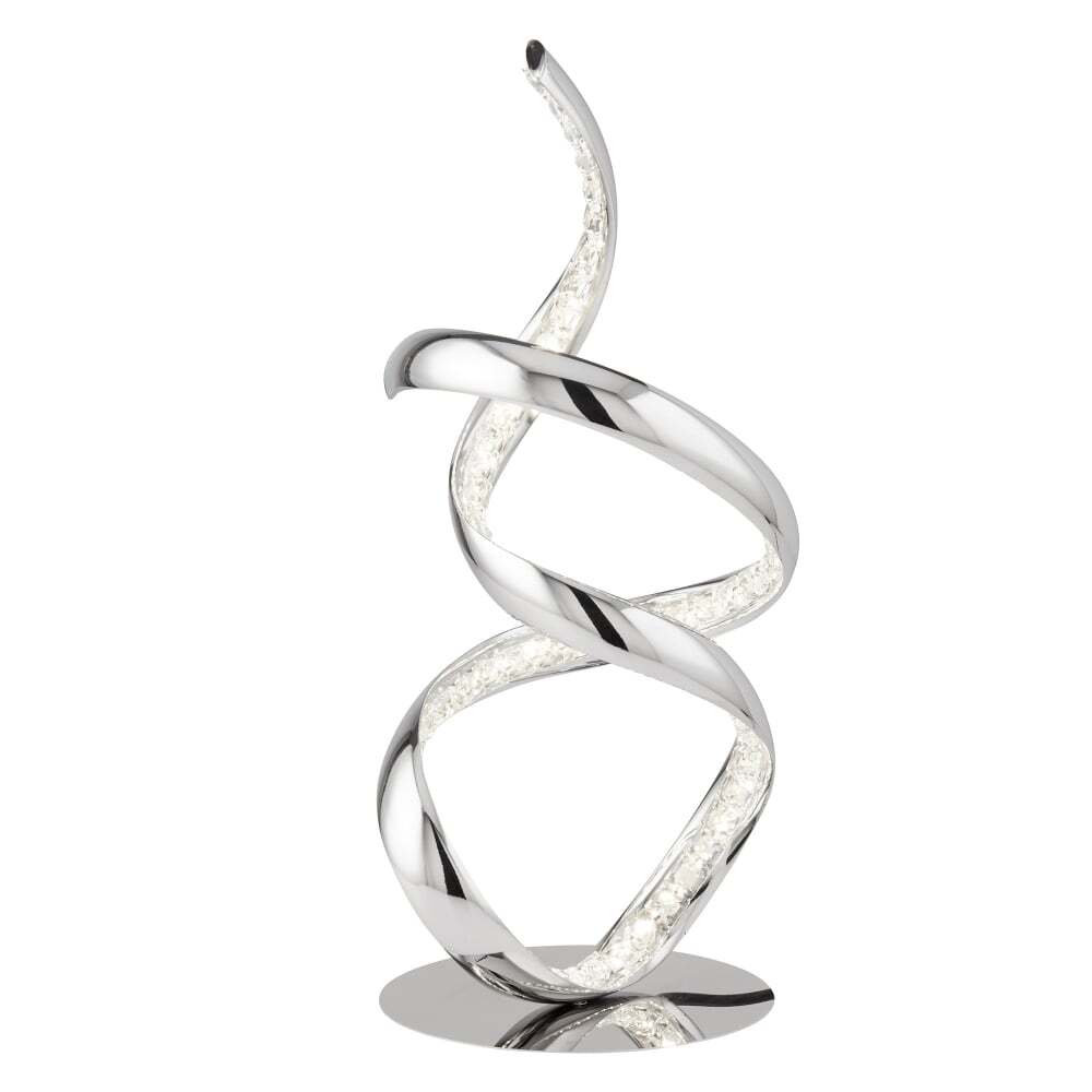 Searchlight Lighting 9218CC Twirls Led Table Lamp Chrome Clear Crystal