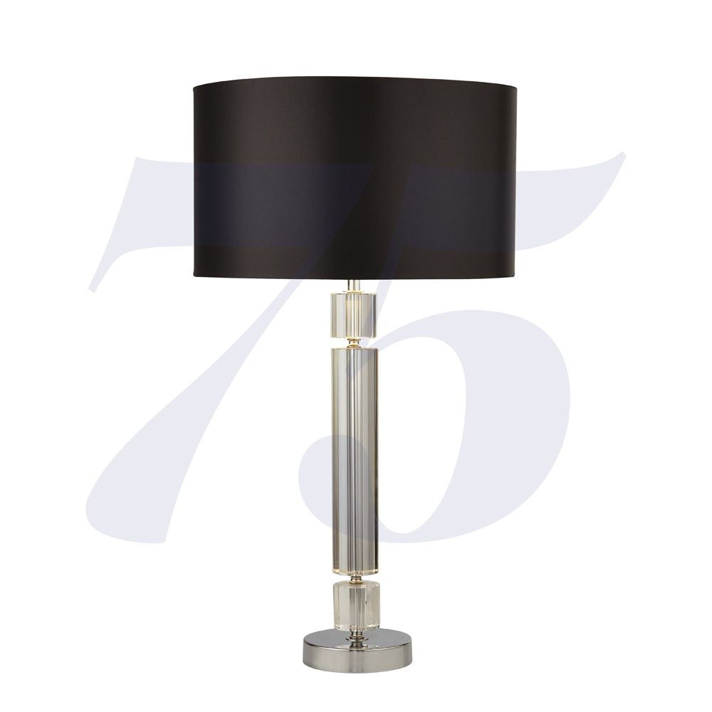 Searchlight Lighting 9387CC Chrome/glass Table Lamp Black Shade Silver Inner
