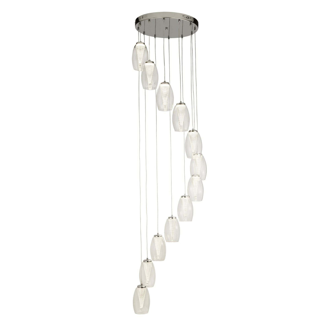 Searchlight Lighting 97291-12CL Cyclone 12 Light Multi Drop Pendant With Clear Glass