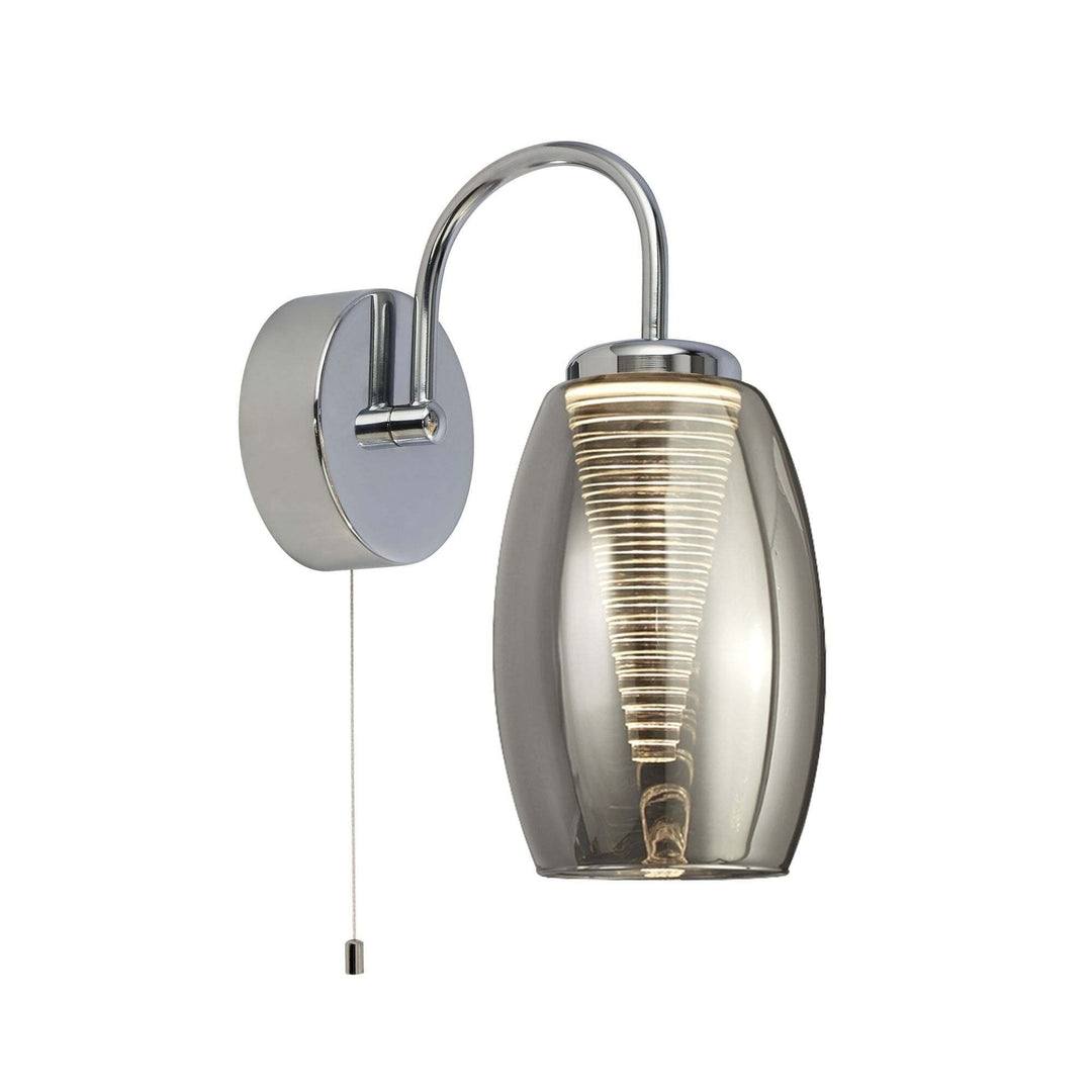 Searchlight Lighting 97292-1SM Cyclone 1 Light Wall Light With Smoked Glass