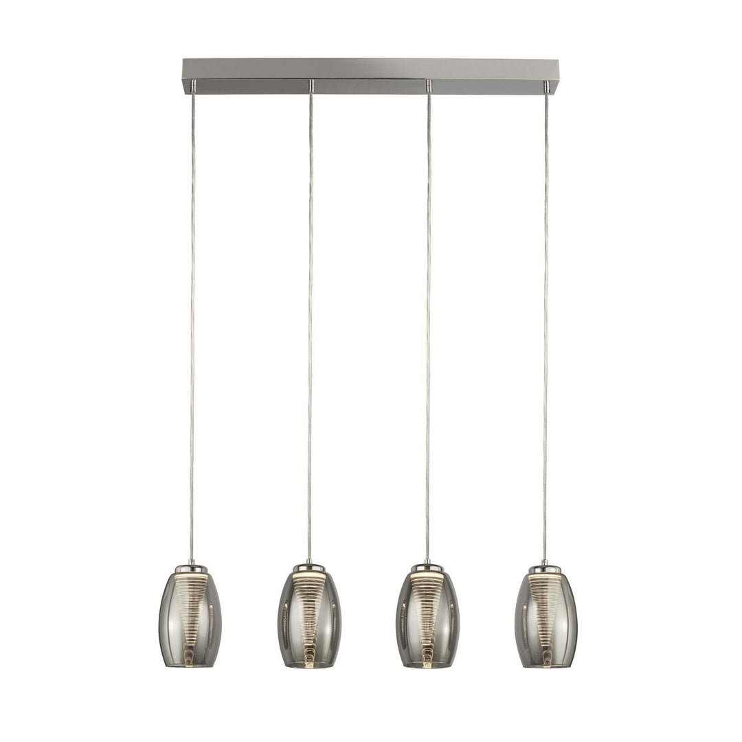 Searchlight Lighting 97292-4SM Cyclone 4 Light Bar Pendant With Smoked Glass