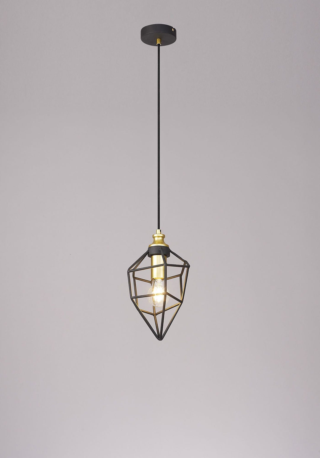 Nelson Lighting NL71279 Davie Small Pendant Painted Gold & Sand Black