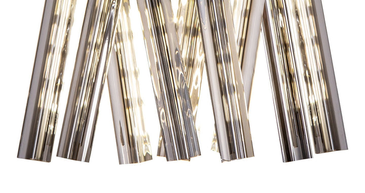 Nelson Lighting NL83609 Clover 2 Light Wall Light Polished Nickel / Smoke Glass