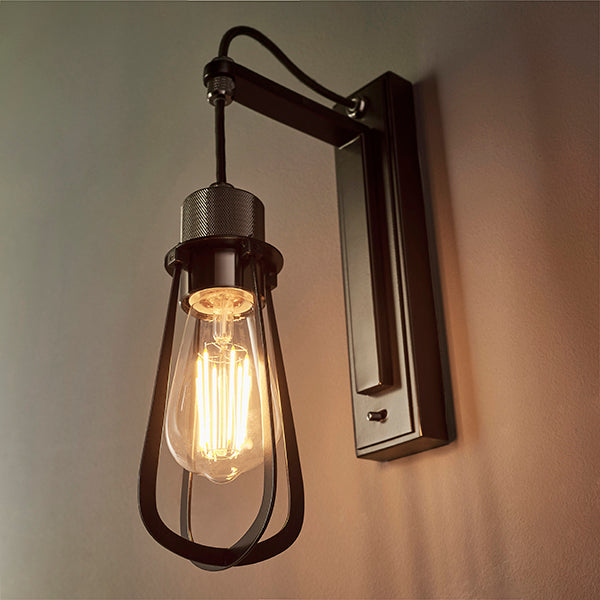 Endon 80950 1 Light Wall Light Black Chrome Plate & Matt Black