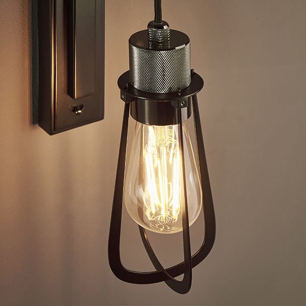 Endon 80950 1 Light Wall Light Black Chrome Plate & Matt Black