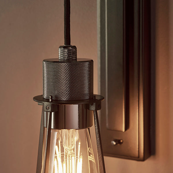 Endon 80950 1 Light Wall Light Black Chrome Plate & Matt Black