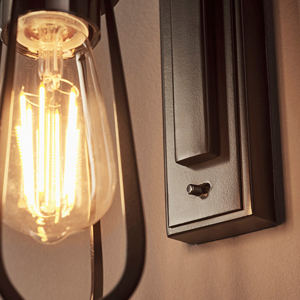 Endon 80950 1 Light Wall Light Black Chrome Plate & Matt Black
