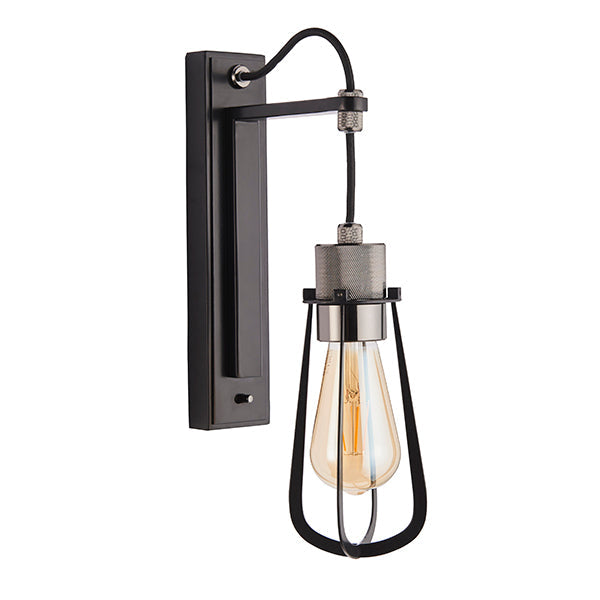 Endon 80950 1 Light Wall Light Black Chrome Plate & Matt Black