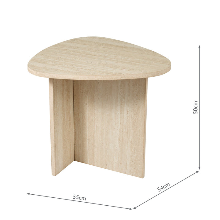 Dar 001ISI001 Isidro Side Table Travertine Effect